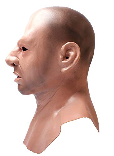 LEKA NEIL Realistic Bald Head Man Mask Halloween Masquerade Mask Novelty Costume Party Latex Full Head Mask