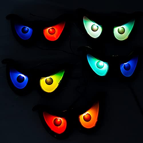 DAZZLE BRIGHT 10 LED RGB Flashing Eyes String Halloween Lights, Light up Battery Operated Waterproof Decorations for Indoor Outdoor Room Yard Garden Party Carnival Supplies