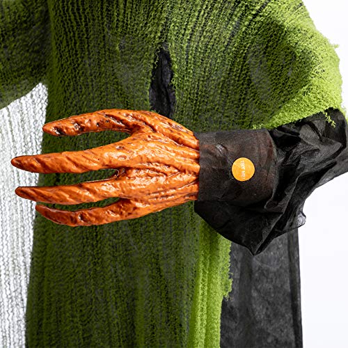 HollyHOME Animated Hanging Jack-O'-Lantern with Glowing Head and Creepy Sound Halloween Outdoor Decoration Haunted House Prop Decor 48 Inch