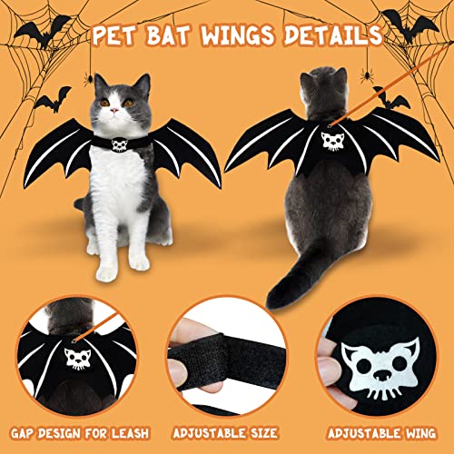 Halloween Cat Costume Bat Wings Witch Cloak Wizard Hat 3 PCS Pet Costumes for Small Cats Kittens Cosplay Halloween Party Decoration Bat Costume Cat Dress Up Accessories