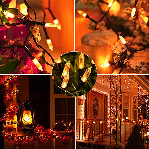 Toodour Orange Halloween Lights, 33ft 100 LED Orange String Lights with 8 Modes, Battery Operated Halloween Decorative Lights for Outdoor, Party, Halloween Decorations