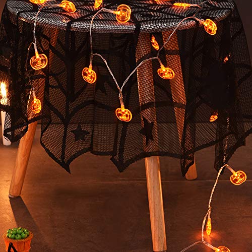 Twinkle Star Halloween String Lights, Set of 3 Total 90 LED 35.4 FT Purple Bat, White Ghost, Orange Pumpkin String Lights Battery Operated Indoor Party Bedroom Home Festival Decoration