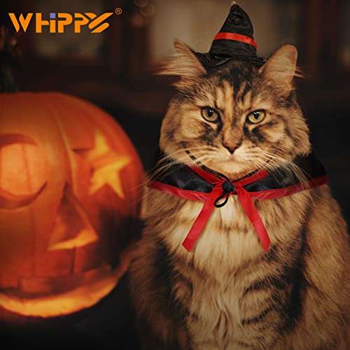 WHIPPY Halloween Cat Costume Vampire Cloak Witch Hat Adjustable Pet Costume Accessories Pet Cape Costume for Cat Rabbit Small Animal