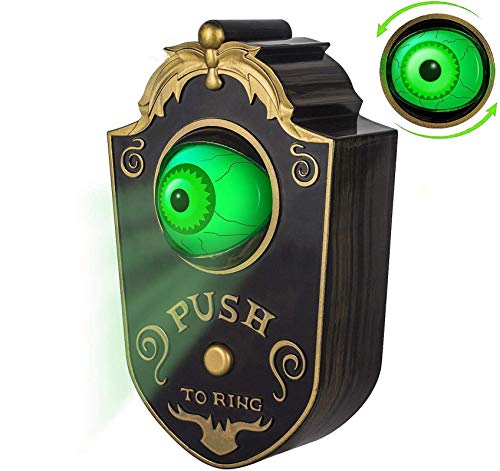 Nobie vivid Halloween Decoration, Halloween Doorbell, Haunted Doorbell Animated Eyeball Halloween Decor with Spooky Sounds, Trick or Treat Event for Kids, Haunted House Halloween Party Prop Decoration