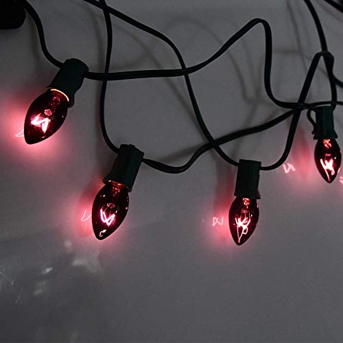 GOOTHY 25 Pack C7 Halloween Replacement Light Bulbs, Transparent Black Light Purple Christmas Lights for Outdoor Patio String Lights, C7/E12 Candelabra Base, 5 Watt, Dark Purple