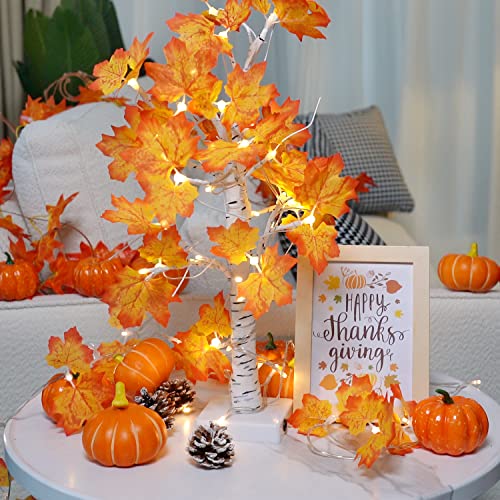 Homemory 4 Pack 20 Ft 60 LED Halloween Fairy Lights, Battery Operated Christmas Lights with Remote, Waterproof 8 Modes Firefly Twinkle String Lights for Party Halloween Decorations, Orange