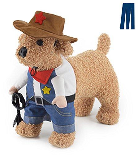 Mikayoo Pet Dog Cat Halloween Costumes,The Cowboy for Party Christmas Special Events Costume,West Cowboy Uniform with Hat,Funny Pet Cowboy Outfit Clothing for Dog cat(M)
