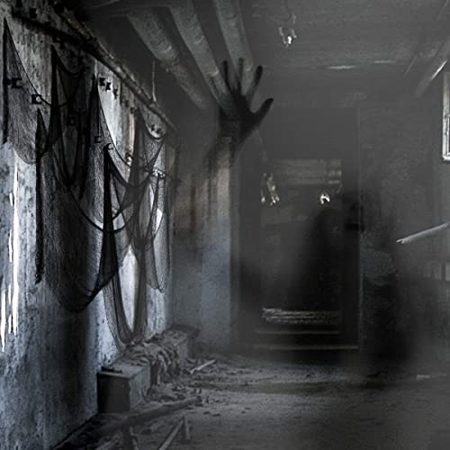 Biubee Pack of 5 Halloween Black Creepy Cloth- Spooky Fabric Cloth Halloween Decorations Clearance for Haunted House Halloween Party Doorway Outdoors Decoration (30×72inch)