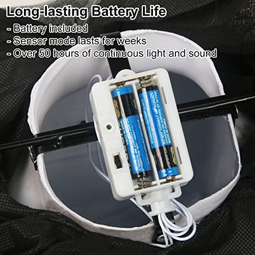 Halloween Hanging Ghost, 5.7 Ft Large Life size Halloween Prop Skull with LED Glowing Eyes and Creepy Shrilling Sound Scary Grim Reaper with Detachable Bendable Arms Perfect for Halloween Party Decor