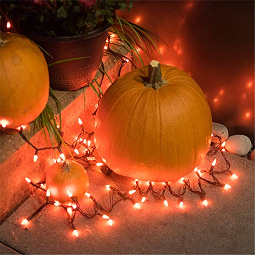 Mini Christmas Lights, 150 LED Incandescent Halloween Lights, 33FT 120V UL Certified Xmas Tree Lights for Christmas, Patio, Holiday, Party, Home, Indoor and Outdoor Decoration, Orange