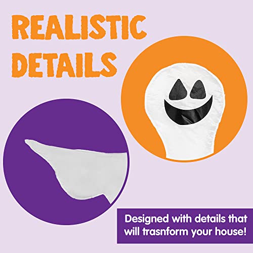 JOYIN Halloween Tree Wrap Ghost Decoration, Smiling Ghost Design Decorations, Halloween Outdoor, Lawn, Tree Decor, Ghost Party Supplies