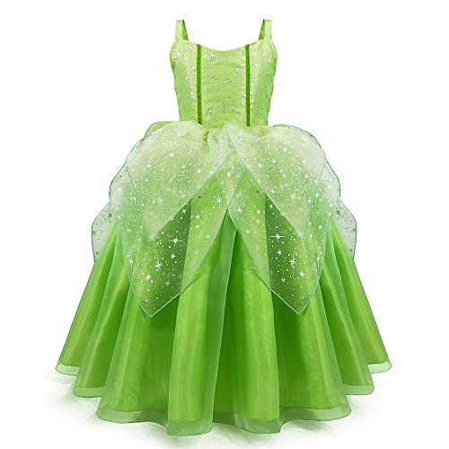 Axaxa Tinker Bell Halloween Costumes for Baby Girls Girls Fairy Costume Tinkerbell Costume for Girls Include Wings 2-11T