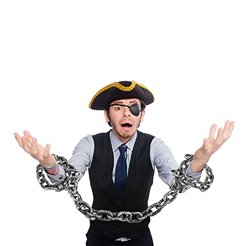 Haconba 2 Pack 6 Feet Halloween Chains Plastic Chains Props Decoration Prison Chain for Halloween Party Decoration Cosplay Accessory