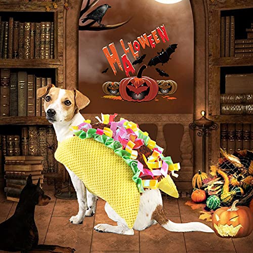 Dog Taco Costume Halloween Costumes for Dogs, Funny Taco Pet Costume Dog Halloween Costumes, Halloween Christmas Apparel Halloween Cosplay Costumes for Small Medium Dogs Cats
