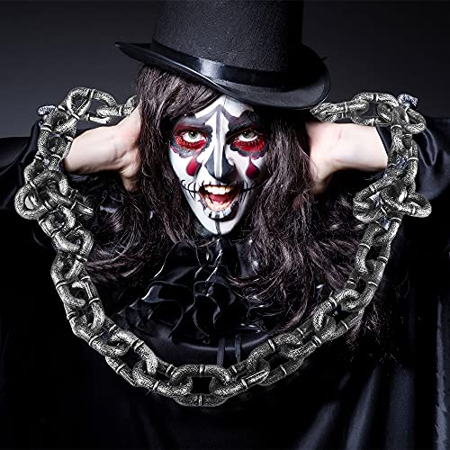 Haconba 2 Pack 6 Feet Halloween Chains Plastic Chains Props Decoration Prison Chain for Halloween Party Decoration Cosplay Accessory