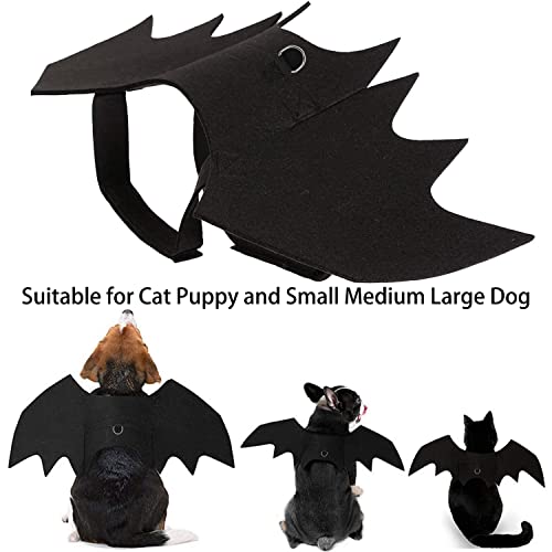Strangefly Halloween Dog Bat Costume, Dog Bat Wings with Pet Leads, Funny Dog Cool Apparel Decoration, Dress Up Party Accessories for Cat Puppy Small Medium Large Dog Doggy Outfits(Large)