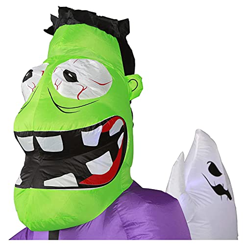 Holidayana Halloween Inflatables Large 10 ft Graveyard Train - Inflatable Outdoor Halloween Decorations Blow Up Halloween Decorations for Yard, Lawn & Garden Internal Lights & Built-in Fan