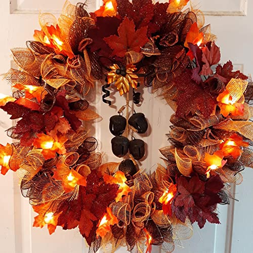 Homemory 4 Pack 20 Ft 60 LED Halloween Fairy Lights, Battery Operated Christmas Lights with Remote, Waterproof 8 Modes Firefly Twinkle String Lights for Party Halloween Decorations, Orange