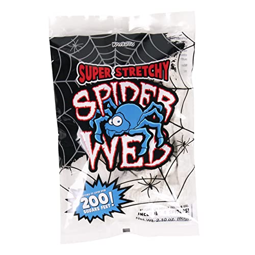 Kangaroo Halloween Spider Web Decor - Giant Spider Web Halloween Decorations - Fake Spider Web for Indoor and Outdoor - Giant Spider Decoration for Halloween - 200 Sq Ft Large Spiderweb with 4 Spiders