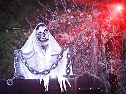 Fake Chain – Halloween Prop Silver & Black 6 Ft. Large Plastic Chain Link, Shackles for Best Rider Costume Accessory or Halloween Décor Prop