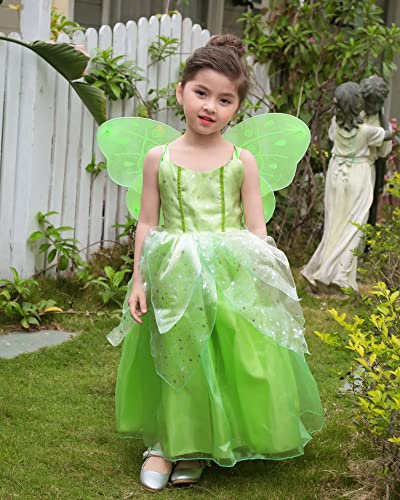 Axaxa Tinker Bell Halloween Costumes for Baby Girls Girls Fairy Costume Tinkerbell Costume for Girls Include Wings 2-11T