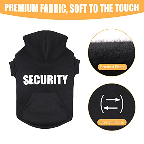 Uteuvili Dog Hoodie Security Dog Sweater Soft Brushed Fleece Dog Clothes Dog Hoodie Sweatshirt with Pocket Dog Sweaters for Medium Dogs(M), Black