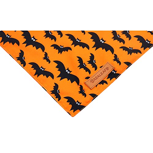 Realeaf Halloween Dog Bandanas 2 Pack, Pumpkin Thanksgiving Dog Bandana Fall Dog Scarf for Boy and Girl, Premium Durable Fabric, Orange Holiday Bandana for Large and Extra Large Dogs (X-Large)