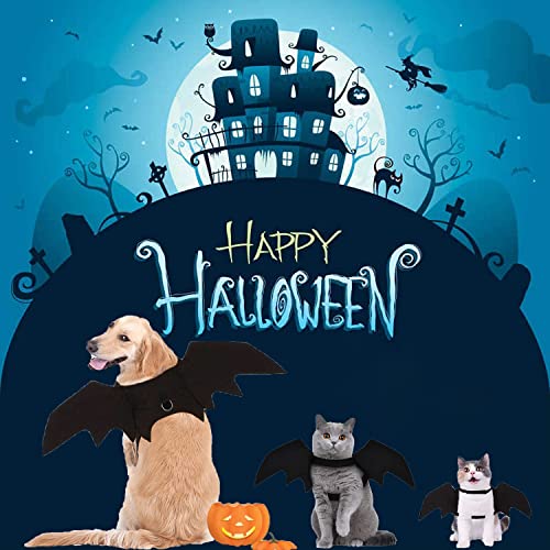 Strangefly Halloween Dog Bat Costume, Dog Bat Wings with Pet Leads, Funny Dog Cool Apparel Decoration, Dress Up Party Accessories for Cat Puppy Small Medium Large Dog Doggy Outfits(Large)