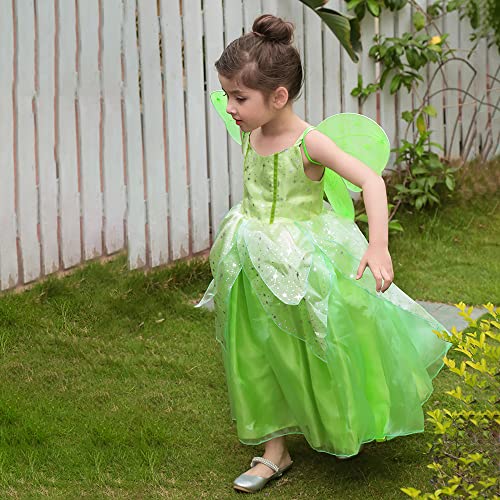 Axaxa Tinker Bell Halloween Costumes for Baby Girls Girls Fairy Costume Tinkerbell Costume for Girls Include Wings 2-11T