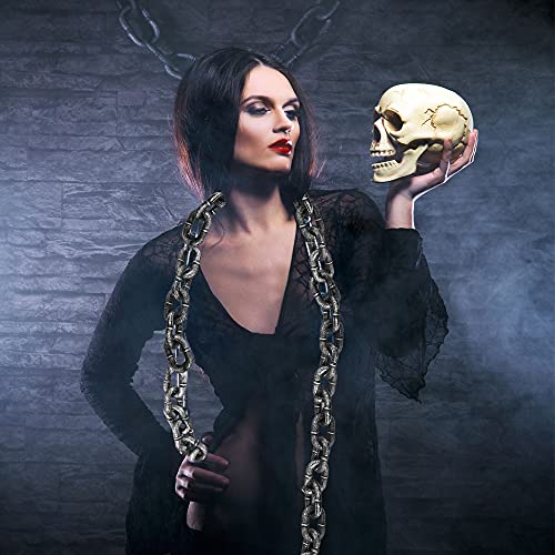 Haconba 2 Pack 6 Feet Halloween Chains Plastic Chains Props Decoration Prison Chain for Halloween Party Decoration Cosplay Accessory