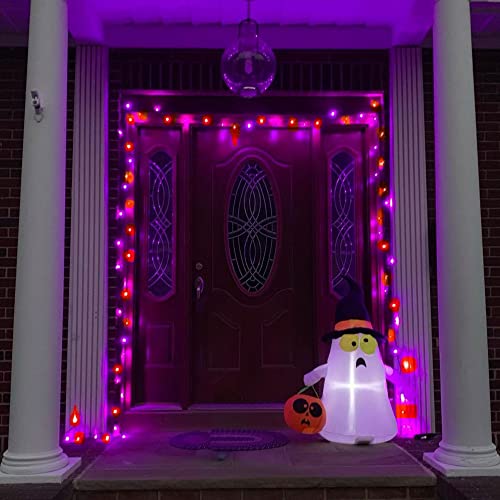 Orange and Purple Halloween lights, 200 LED 66FT Halloween Lights Plug In with 8 Modes, Waterproof Fairy Halloween Lights Outdoor, Indoor Halloween Decorations for Party Yard Room Decorations