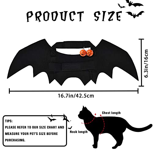 YUJUN Cat Halloween Costume Pets Bat Wing with Pumpkin Shaped Jingle Bells Accessory for Puppy Kitten Halloween Party Costume Supplies