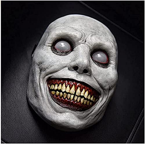 Scary Mask,Halloween Smiling Demon Masks,Creepy Mask Cosplay Props,Grey Halloween Masks Scary Latex Mask, Horror Mask for Adults Halloween Costume Party Props