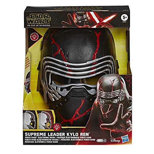 STAR WARS: The Rise of Skywalker Supreme Leader Kylo Ren Force Rage Electronic Mask for Kids Role-Play & Costume Dress Up, Brown