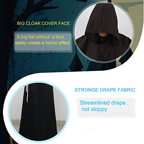 Monk Costume Adult Men Halloween Cosplay Monk Costume Adult Men Brown Monk Costume Aadult Men Hooded Cloak Monk Costume Aadult Men Medival Renaissance Priest Monk Costume Aadult Men Wizard Cape…