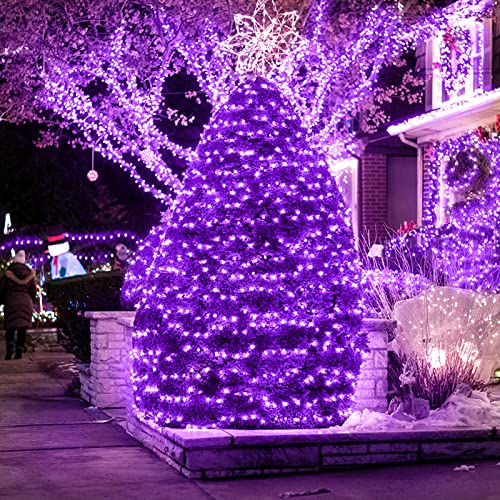 JMEXSUSS 4 Pack 50 LED Purple Fairy Lights Battery Operated, 16.1ft Silver Wire Mini Fairy Lights Waterproof, String Fairy Lights for Bedroom Indoor Patio Party Gifts Christmas Halloween Decoration