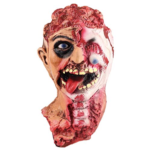 Pawliss Halloween Decorations, Scary Fake Bloody Body Parts Props Severed Cut Off Head with Eyeball Hanging