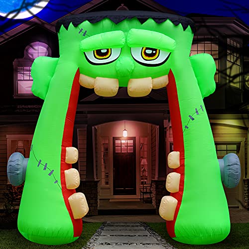 Holidayana Halloween Inflatables Large 10 ft Monster Mouth Archway - Inflatable Outdoor Halloween Decorations Blow Up Halloween Decorations for Yard, Lawn & Garden Internal Lights & Built-in Fan
