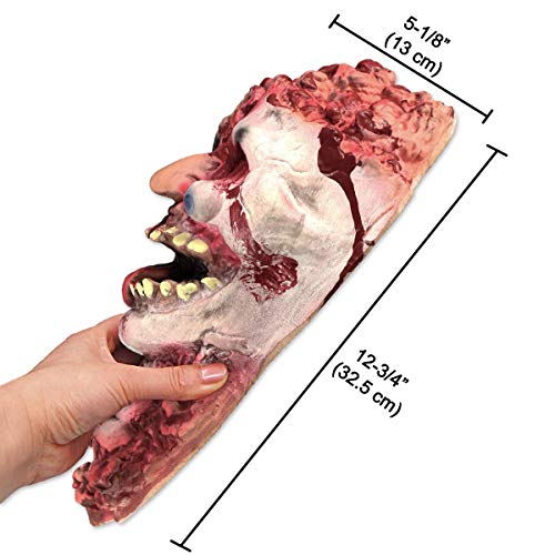 Pawliss Halloween Decorations, Scary Fake Bloody Body Parts Props Severed Cut Off Head with Eyeball Hanging
