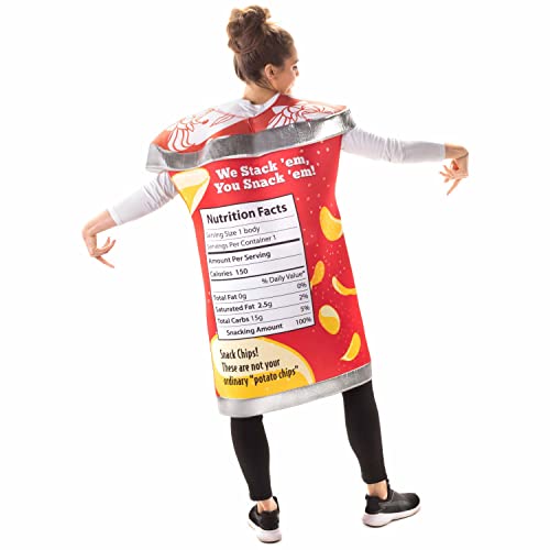 Bag of Chips Halloween Costume | One Size fits Most | Slip On Adult Halloween Costume | Funny Adult Costume | Prungles Chip Costume