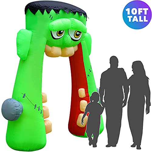 Holidayana Halloween Inflatables Large 10 ft Monster Mouth Archway - Inflatable Outdoor Halloween Decorations Blow Up Halloween Decorations for Yard, Lawn & Garden Internal Lights & Built-in Fan