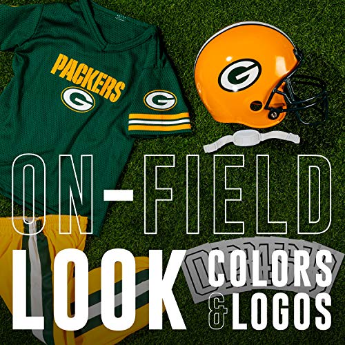 Franklin Sports Green Bay Packers Kids Football Uniform Set - NFL Youth Football Costume for Boys & Girls - Set Includes Helmet, Jersey & Pants - Medium