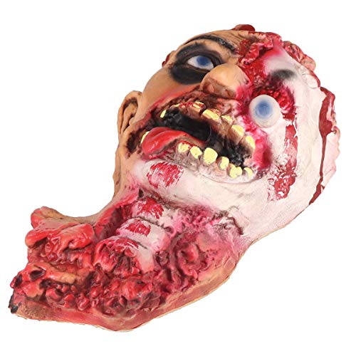 Pawliss Halloween Decorations, Scary Fake Bloody Body Parts Props Severed Cut Off Head with Eyeball Hanging
