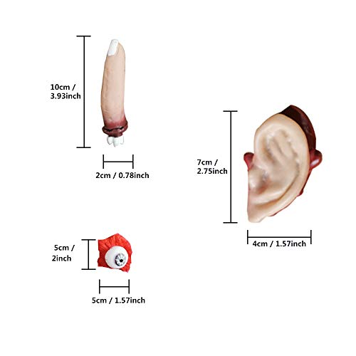 Medou Halloween Blood Props Fake Scary Severed Hand Broken Body Parts for Haunted House Halloween Zombie Party Decorations (9 Pcs)