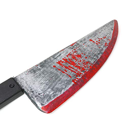 Skeleteen Large Bloody Knife – 16” Long, Realistic Looking Prank Toy, Fake Plastic Blade with Blood Stains - Costume Prop or Gag Blade for Halloween Haunted House, April Fools