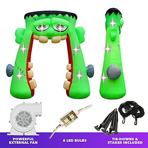 Holidayana Halloween Inflatables Large 10 ft Monster Mouth Archway - Inflatable Outdoor Halloween Decorations Blow Up Halloween Decorations for Yard, Lawn & Garden Internal Lights & Built-in Fan