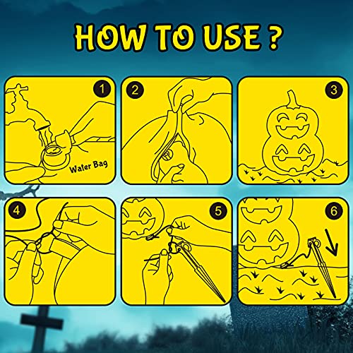 5FT Halloween Inflatable Decorations Outdoor Ghost with Pumpkin Lantern Witch Hat Blow Up Yard Decor for Holiday Party Garden Lawn Garden Outside