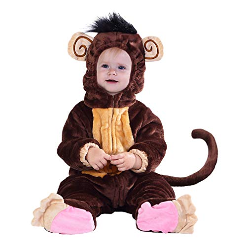 HSCTEK Baby Monkey Costume, Infant Monkey Costume for Baby Boys Girls, Baby Halloween Costume for Toddler Newborn 9-12Months