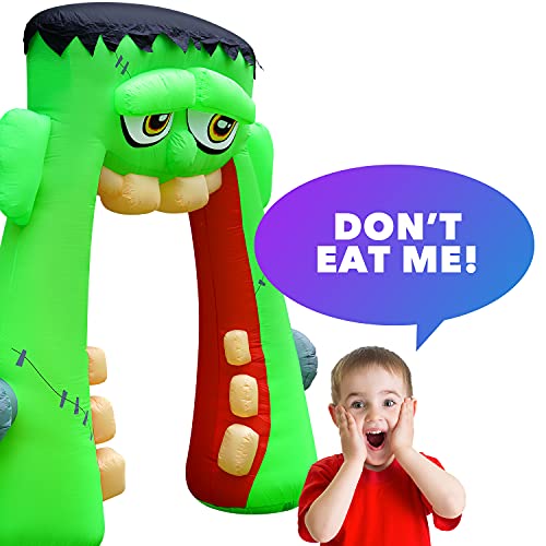 Holidayana Halloween Inflatables Large 10 ft Monster Mouth Archway - Inflatable Outdoor Halloween Decorations Blow Up Halloween Decorations for Yard, Lawn & Garden Internal Lights & Built-in Fan