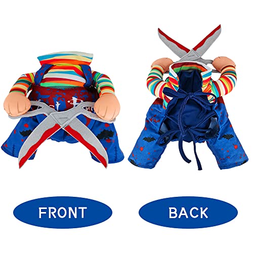 NACOCO Dog Halloween Scissors Style Doll Costume Pet Christmas Cosplay Adjustable Doll Funny Special Clothes Puppy Party Clothes for Small Dogs Cats (Large)